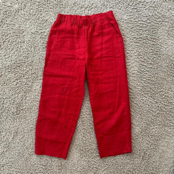 Quince Pants - Quince Scarlet Linen Trousers